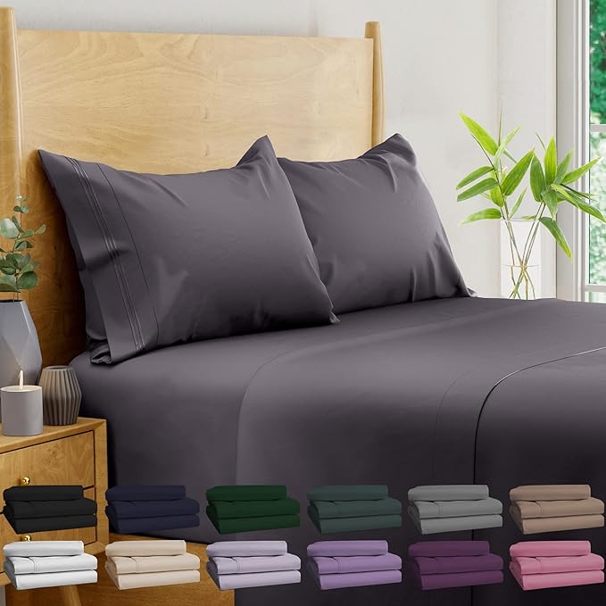 Bampure Bamboo Sheets Queen Size Luxury Series Queen Sheet Set