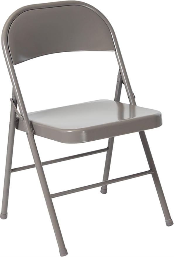 Flash Furniture HERCULES Series Double Braced Gray Metal Folding Chair