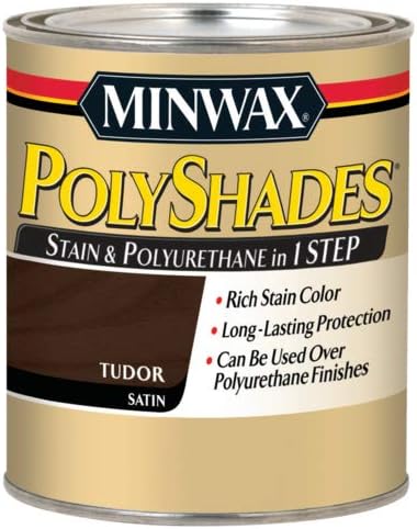 Minwax PolyShades Wood Stain + Polyurethane Finish – ½ Pint, Tudor, Satin