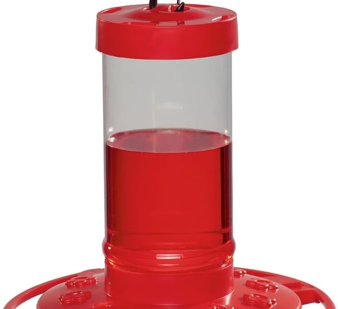 First Nature 993051 546 16 Oz. Hummingbird Feeder, Red