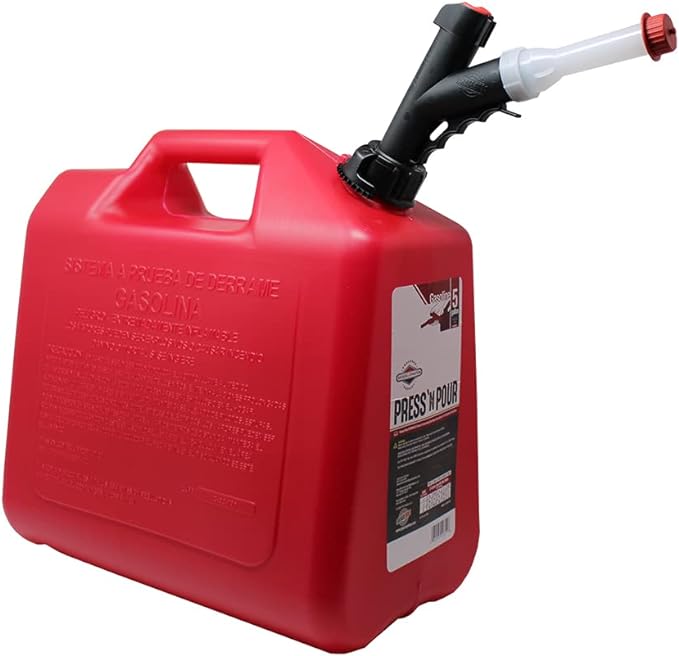 Briggs and Stratton Press N Pour Gas Can | 5 gallon | Red | SKU: GB351