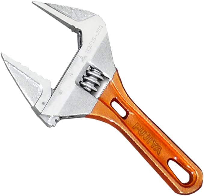 Fujiya Tools, FLS-28G-F, Short Adjustable Wrench with Grip