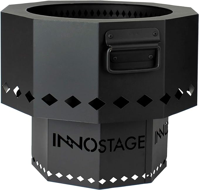 INNO STAGE Smokeless Fire Pit for Outdoor Wood Pellet Burning