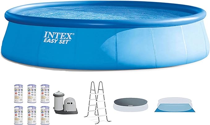 Intex Easy Set 18 Foot Inflatable Above Ground Swimming Pool