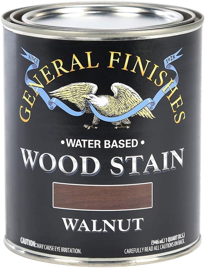 General Finishes Water Based Wood Stain, 1 Quart, Walnut