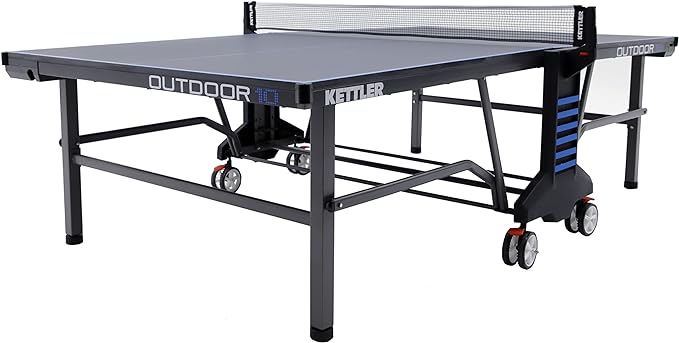 KETTLER Outdoor 10 Table Tennis Table 4-Player Bundle