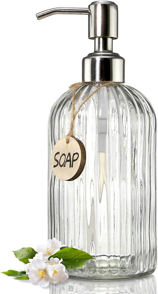 JASAI Clear Glass Soap Dispenser