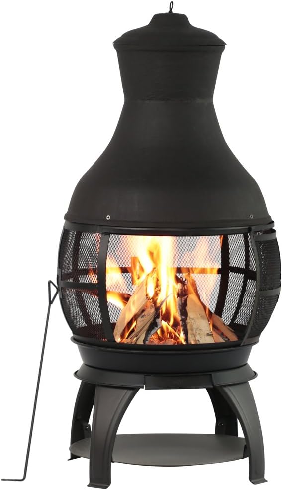 BALI OUTDOORS Wooden Fire Pit Chimenea