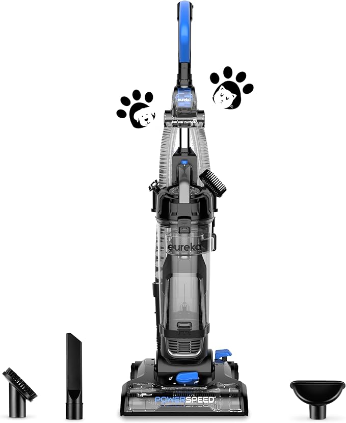 Eureka PowerSpeed Bagless Upright Vacuum Cleaner, Pet Turbo, Black