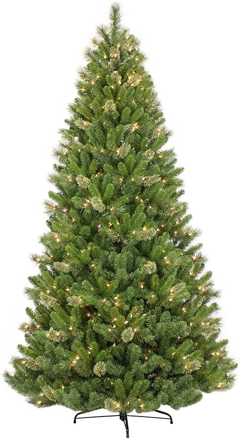 Puleo International 7.5 Foot Pre-Lit Artificial Christmas Tree