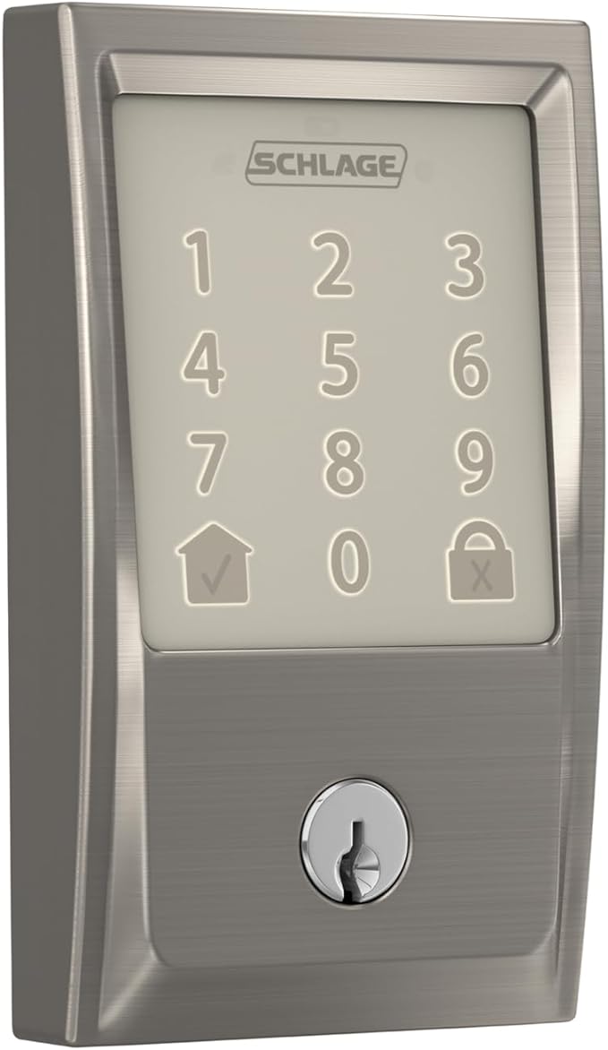 Schlage Encode Smart Wi-Fi Deadbolt with Century Trim in Satin Nickel