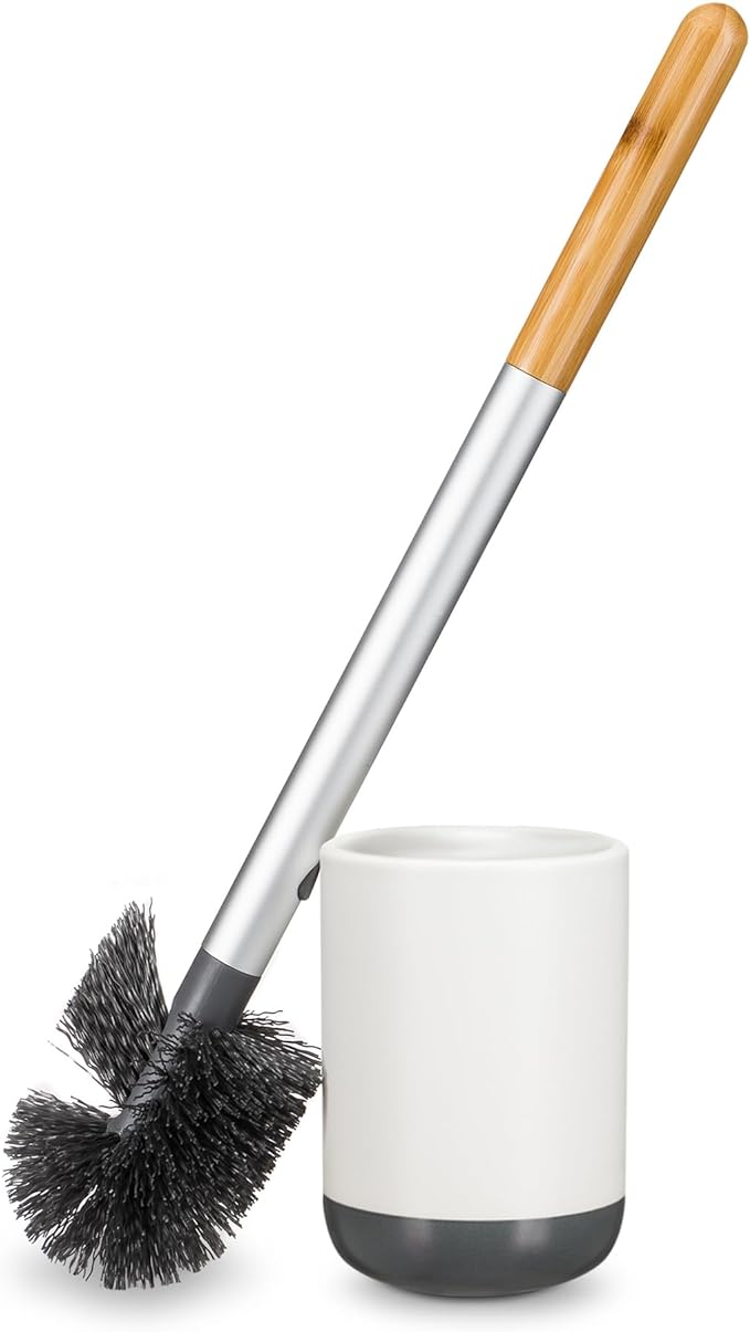 Full Circle Scrub Queen Toilet Brush with Ceramic Holder