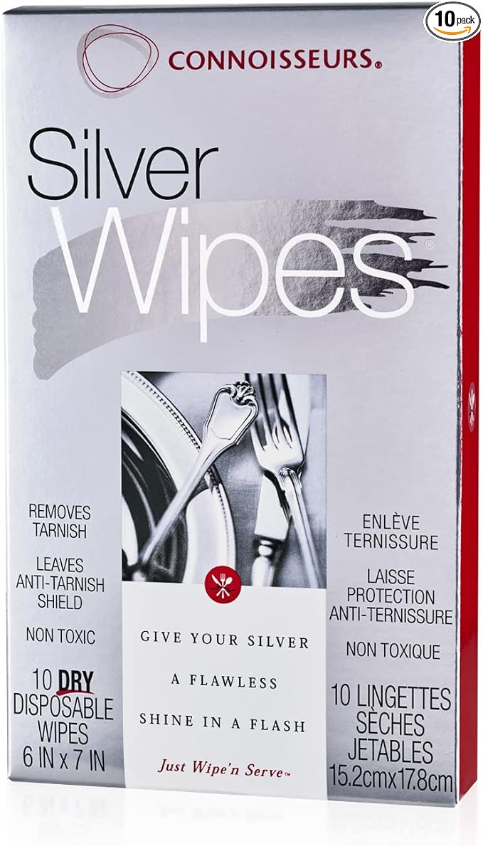 CONNOISSEURS Silver Cleaner Wipes, 10 Count