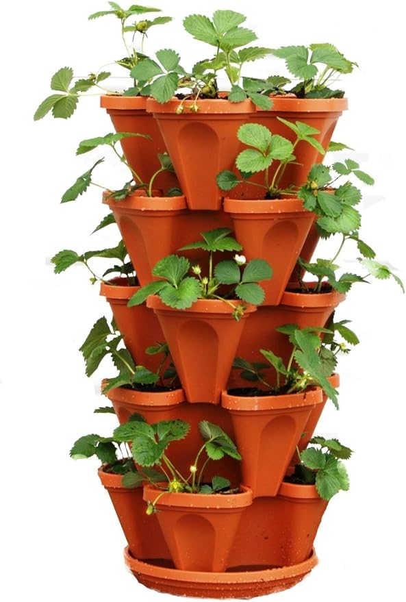 Mr. Stacky TC-1 Planter, Terra Cotta