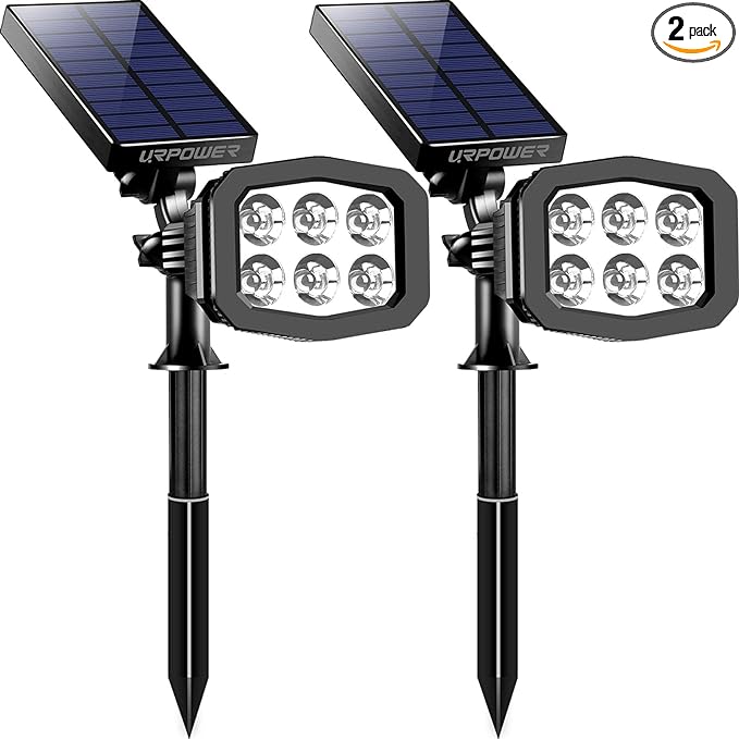 URPOWER Solar Lights Outdoor, 2-in-1 Waterproof Solar Spotlight