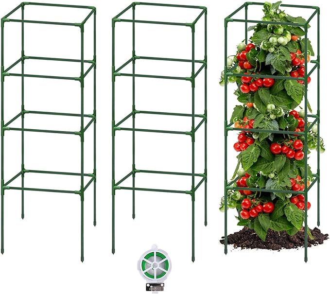 3 Pack Tomato Cages for Garden Square Plant Support