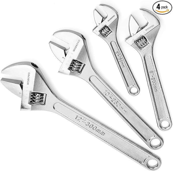 WORKPRO 4-piece Adjustable Wrench Set