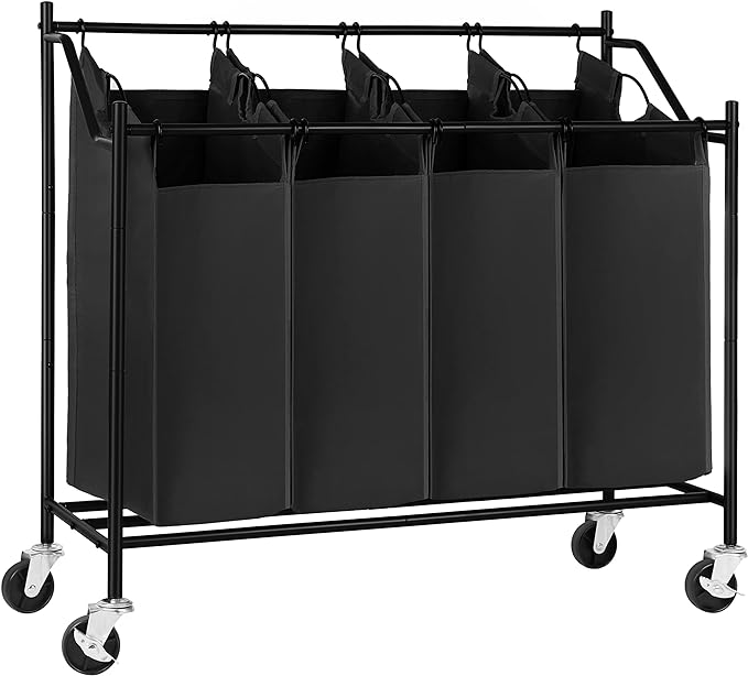 SONGMICS 4-Bag Laundry Cart Sorter