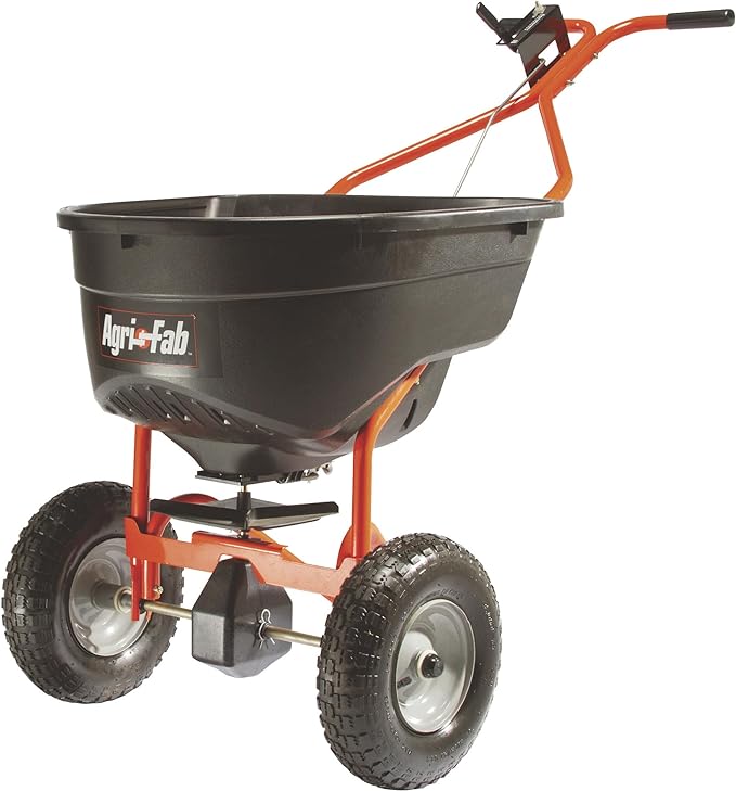 Agri-Fab 45-0462 Push Broadcast Spreader,Orange & Black,130-lb Capacity