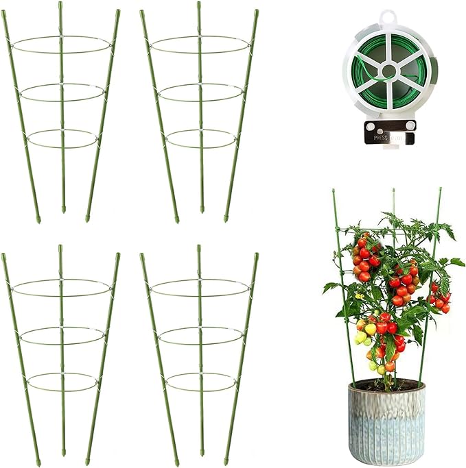 4 Pack Tomato Cage Plant Support for Garden