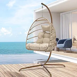 BULEXYARD Swing Egg Chair with Stand