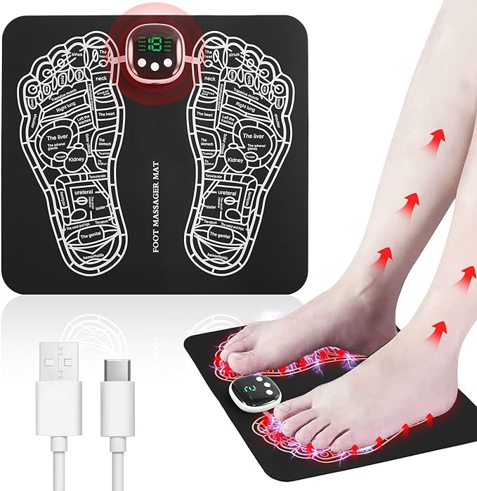 EMS Foot Massager Mat with 8 Modes and 19 Intensity Levels