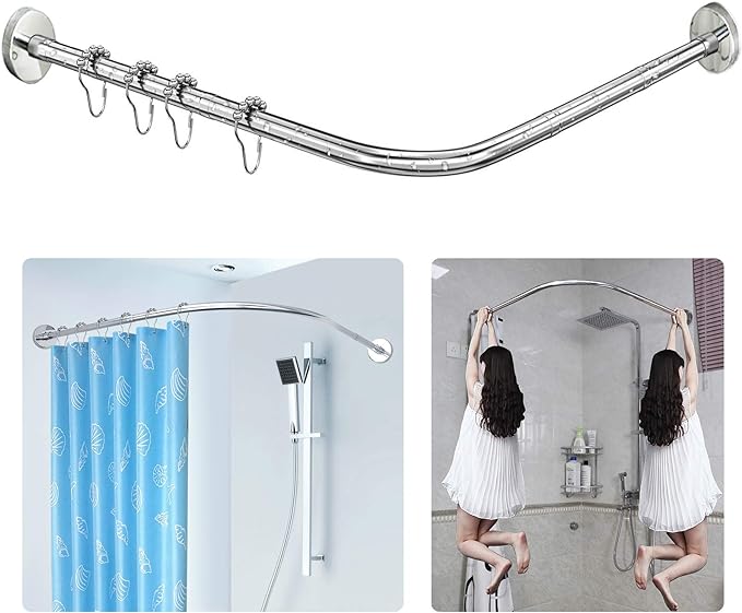 Stretchable Shower Curtain Rod Rack