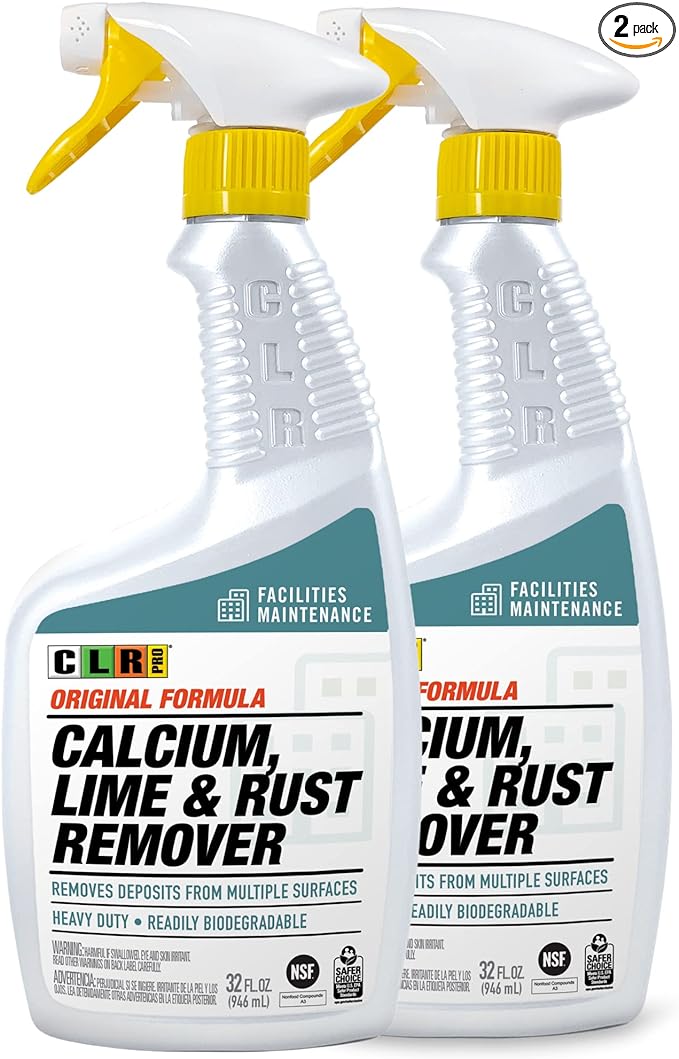 CLR PRO Industrial Calcium, Lime & Rust Remover, 32 Ounce Spray (Pack of 2)