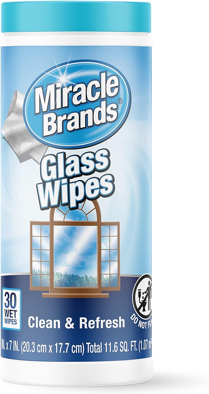 MiracleWipes for Glass, Streak Free Cleaning Wipes