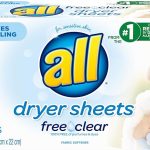 All Fabric Softener Dryer Sheets For Sensitive Skin, Free Clear, 120 Count