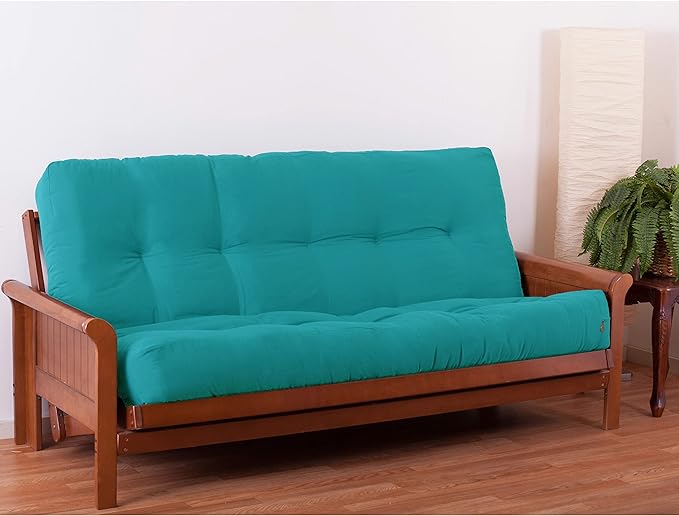 Blazing Needles Renewal 10 Twill Futon Mattress, Full, Aqua Blue