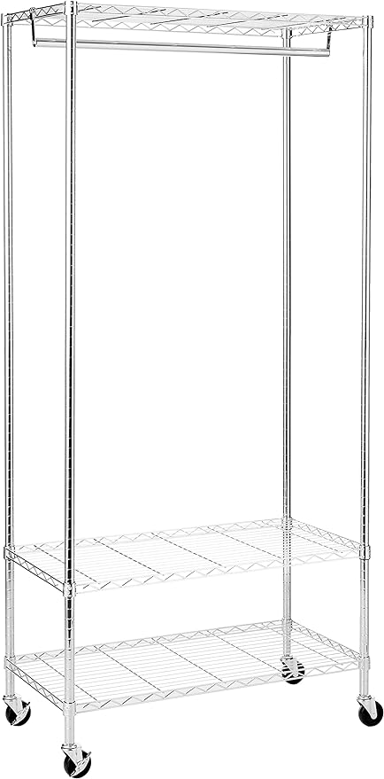 Honey-Can-Do GAR-02079 3-Shelf Deluxe Garment Rack, Chrome