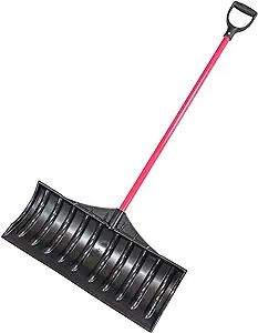 Bully Tools 27″ Poly Snow Pusher with Fiberglass Handle and Poly D-Grip