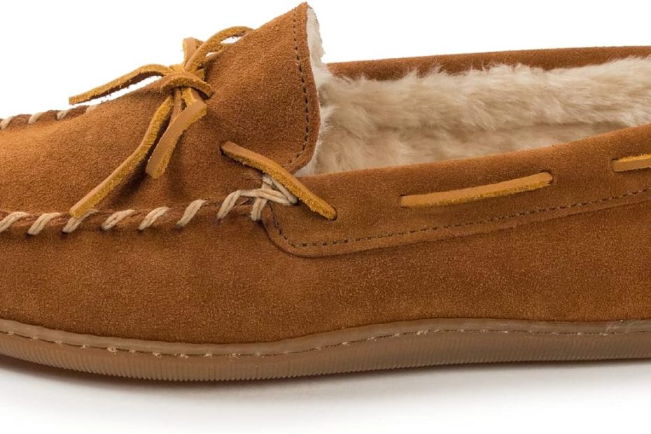 Minnetonka Mens Pile Lined Hardsole Slipper