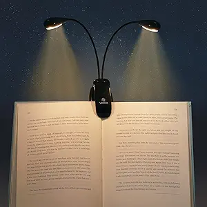 Vekkia Dual Heads Rechargeable Book Light for Reading