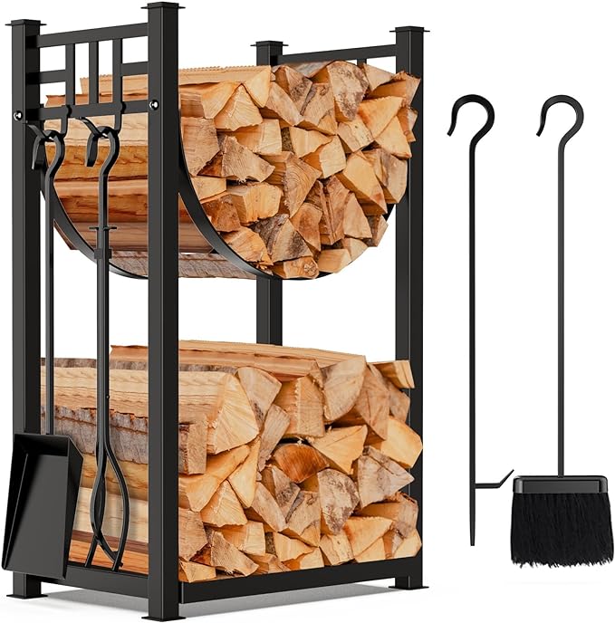 AMAGABELI Garden & Home Large Firewood Rack