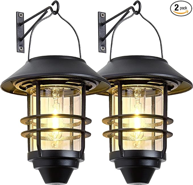 Solar Lantern Outdoor Lights, Hanging Wireless Waterproof Lantern