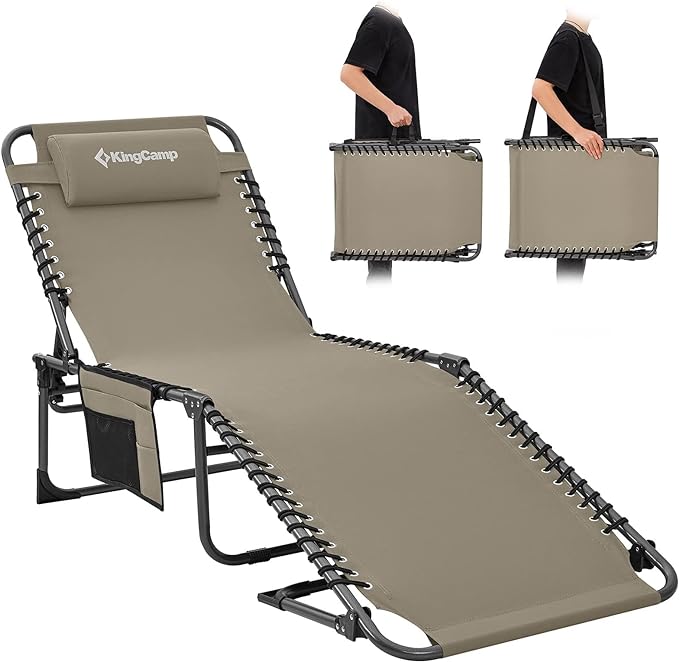 KingCamp Folding Chaise Lounge Chair for Outside