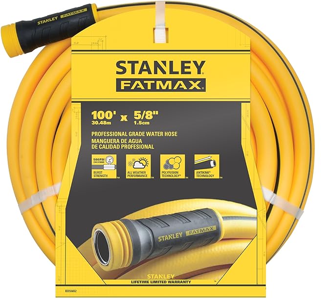 Stanley Garden BDS6652 Stanley Fatmax 5/8 x 100 Garden Hose, 100-ft, Yellow