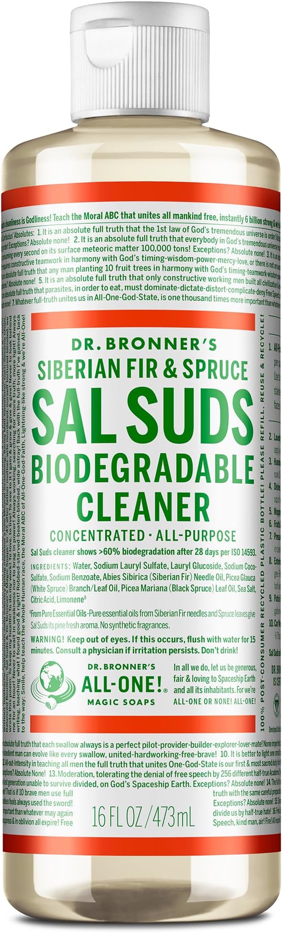 Dr. Bronners Sal Suds Biodegradable Cleaner