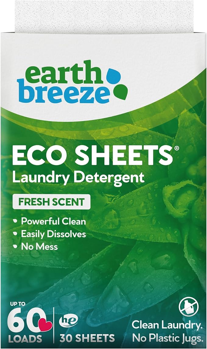 Earth Breeze Laundry Detergent Sheets Fresh Scent