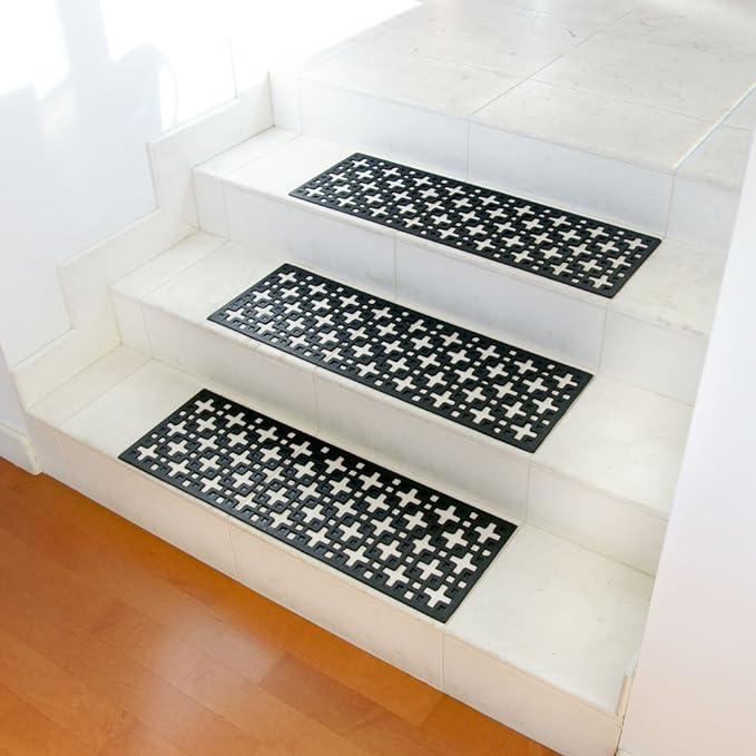 Rubber-Cal Stars Step Mat Rubber Stair Treads