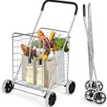 Costway Folding Grocery Cart With Wheels