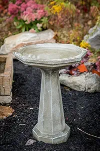 Athena Garden Cast Stone Large Octagon Bird Bath