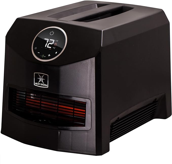 Heat Storm HS-1500-IMO Portable Infrared Heater, 10 lbs, Mojave Black