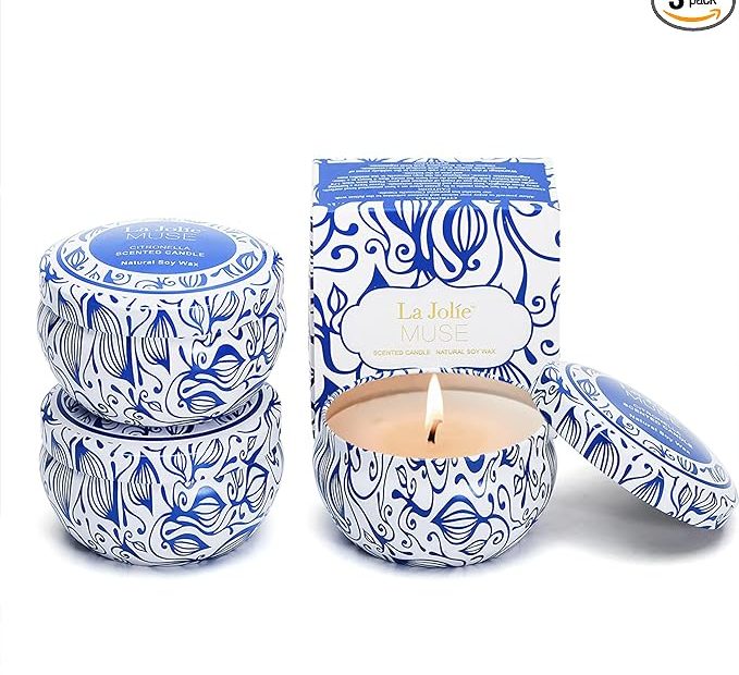 La Jolie Muse Citronella Candles Outdoor