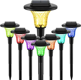 Solar Outdoor Lights Garden Color Changing Pathway Lights