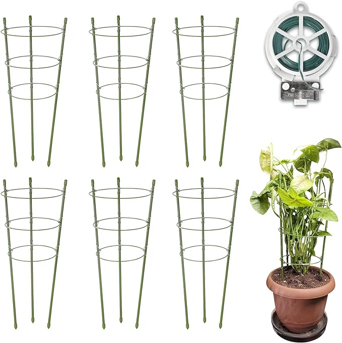 6 Pack Plant Support Cages for Garden Pots