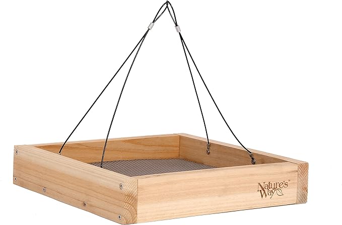 Natures Way Bird Products CWF3 Cedar Platform Tray Bird Feeder 12 x 12