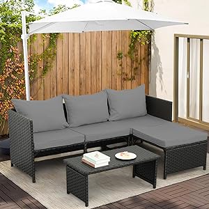 Valita 3-Piece Outdoor PE Rattan Furniture Set